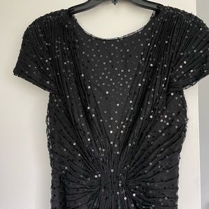 Tadashi Shoji Black Sequin Gown